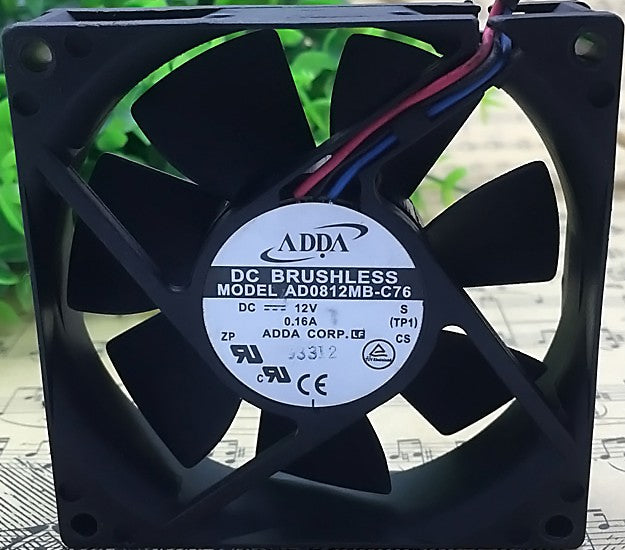 ADDA AD0812MB-C76 12V 0.16A 3wires Cooling Fan ADDA AD0812MB-C76 12V 0.16A 3wires Cooling Fan